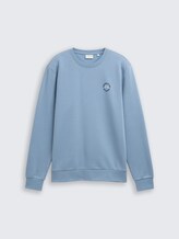 Sweater met logoprint - faded denim blue - Product vooraanzicht