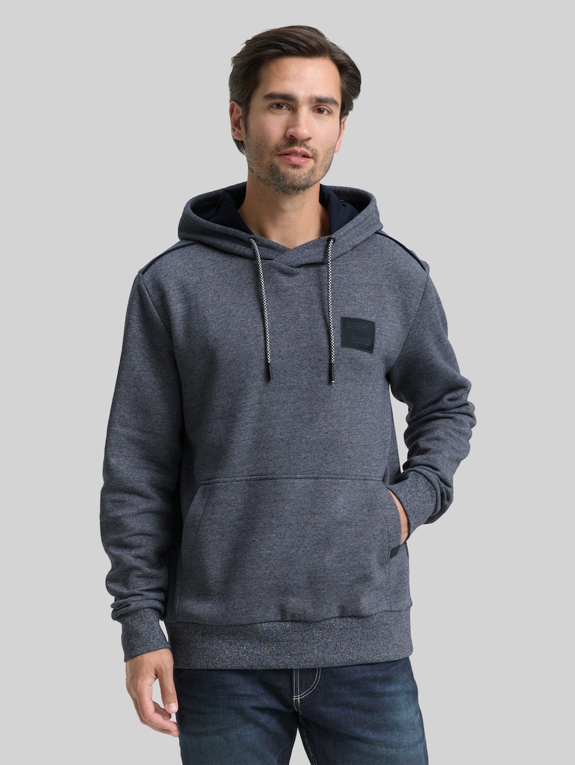 Hoodie Sweatshirt mit Logo-Badge von Men, navy grindle structure