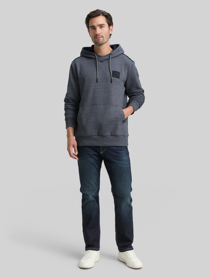 Hoodie Sweatshirt mit Logo-Badge von Men, navy grindle structure