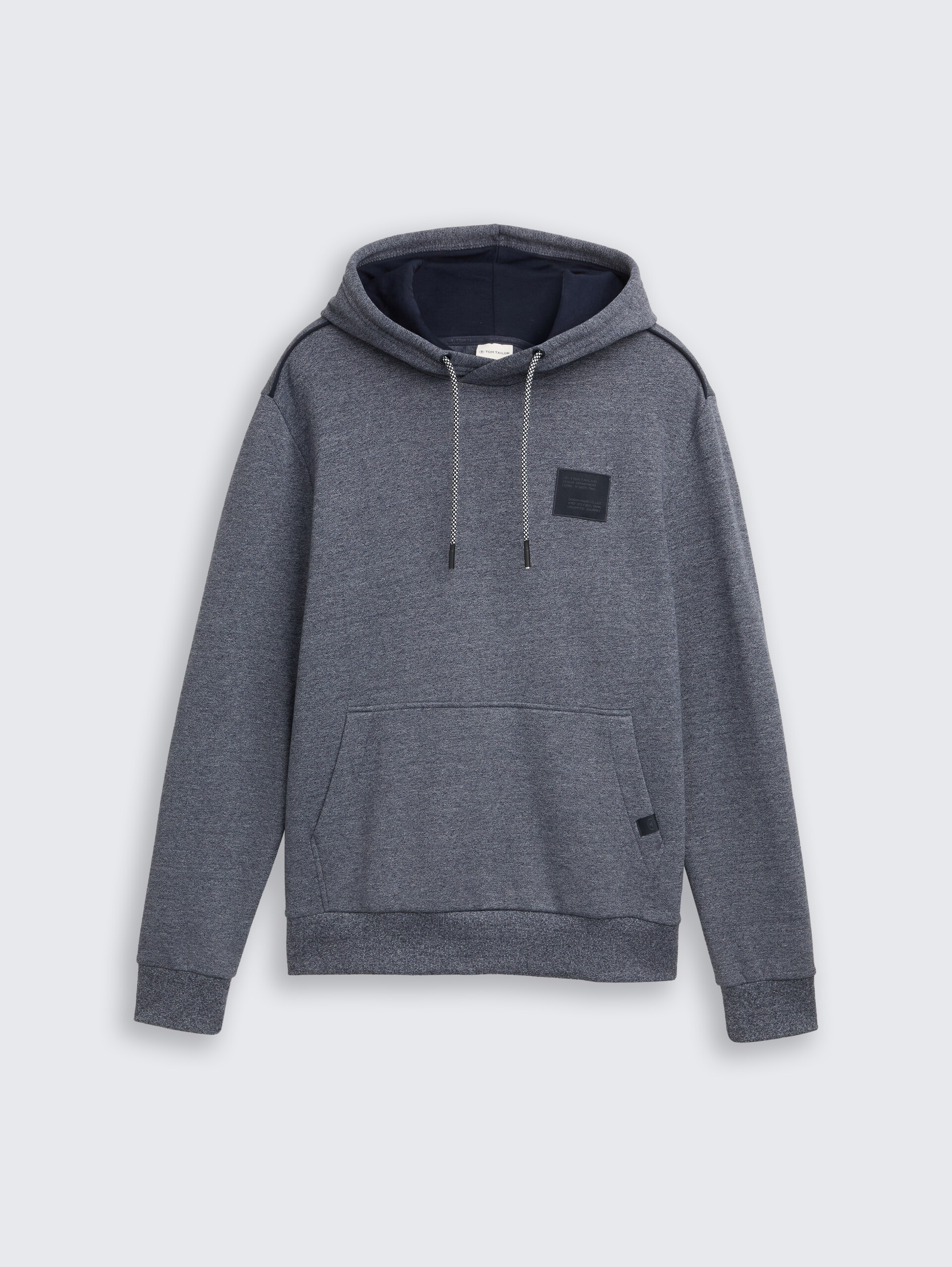 Hoodie Sweatshirt mit Logo-Badge - navy grindle structure - Vorder-Produkt-Ansicht