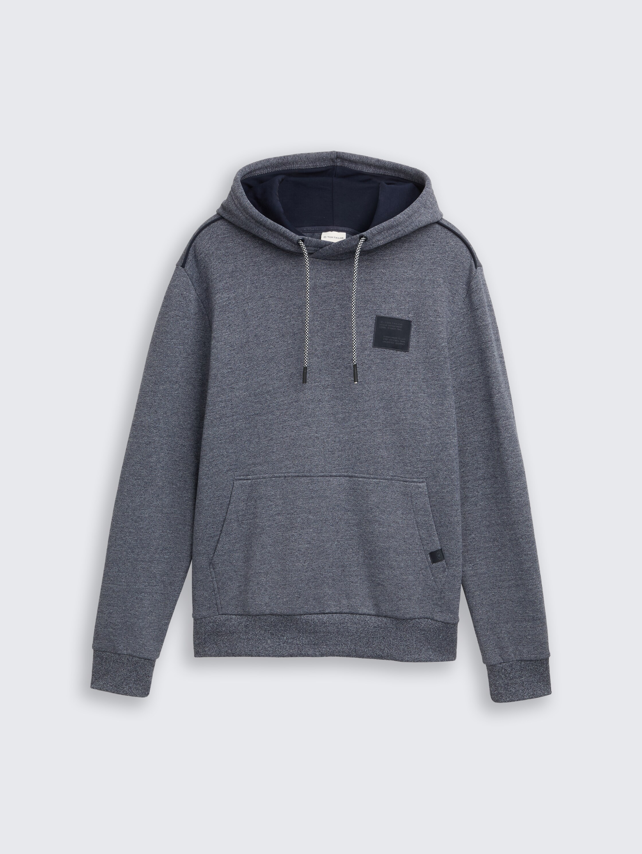 Hoodie sweatshirt met logo-badge - navy_grindle_structure - 