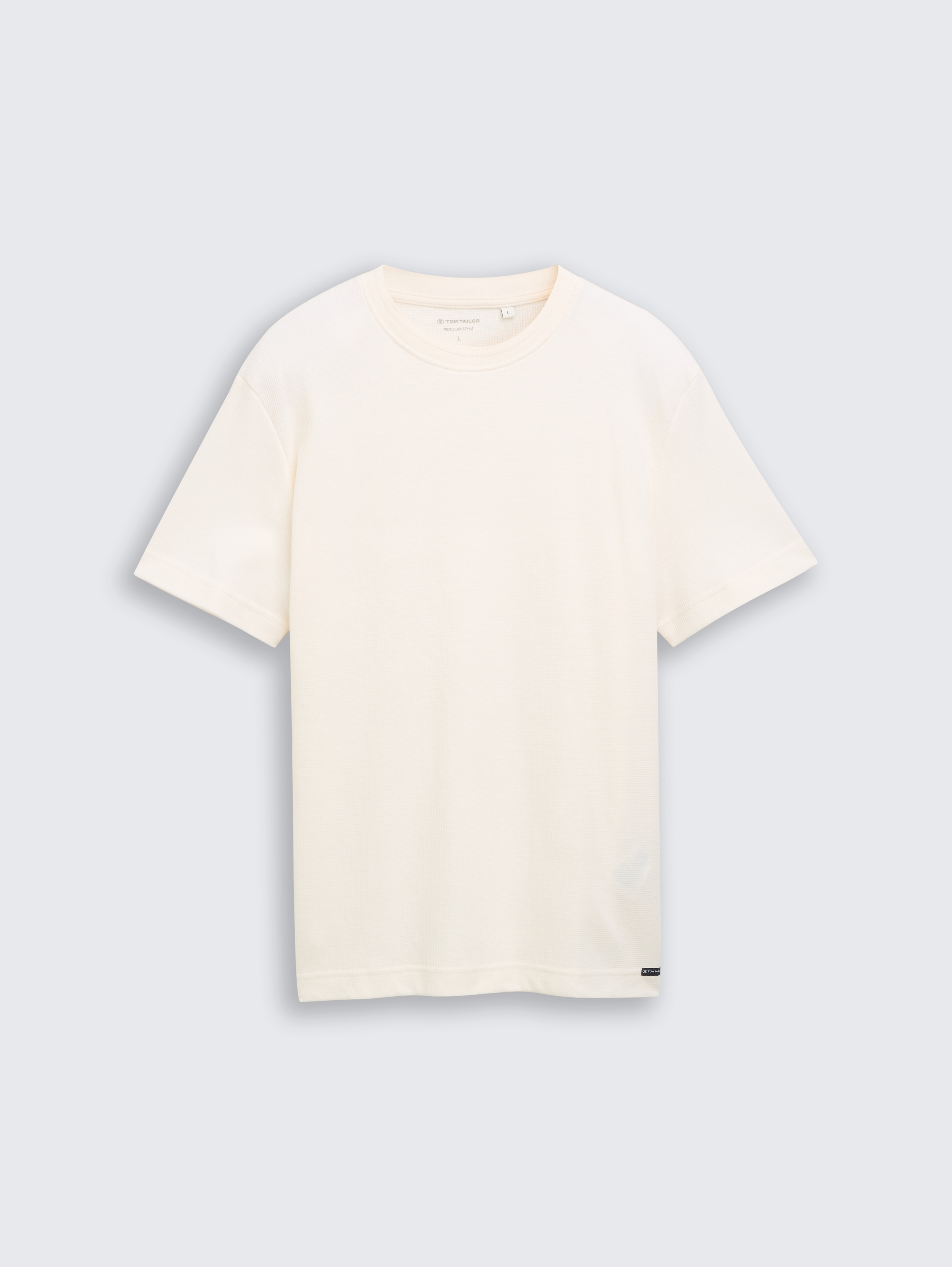 T-Shirt mit Waffelstruktur von Men, Gardenia White