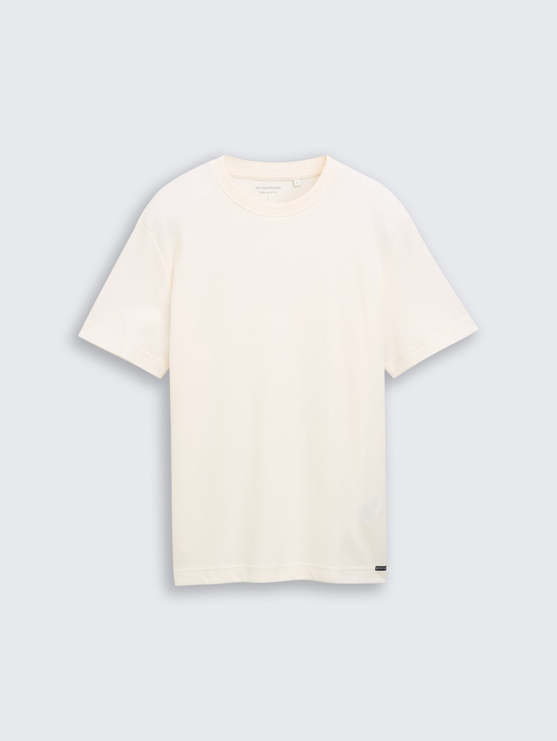 T-Shirt mit Waffelstruktur - Gardenia White - Vorder-Produkt-Ansicht