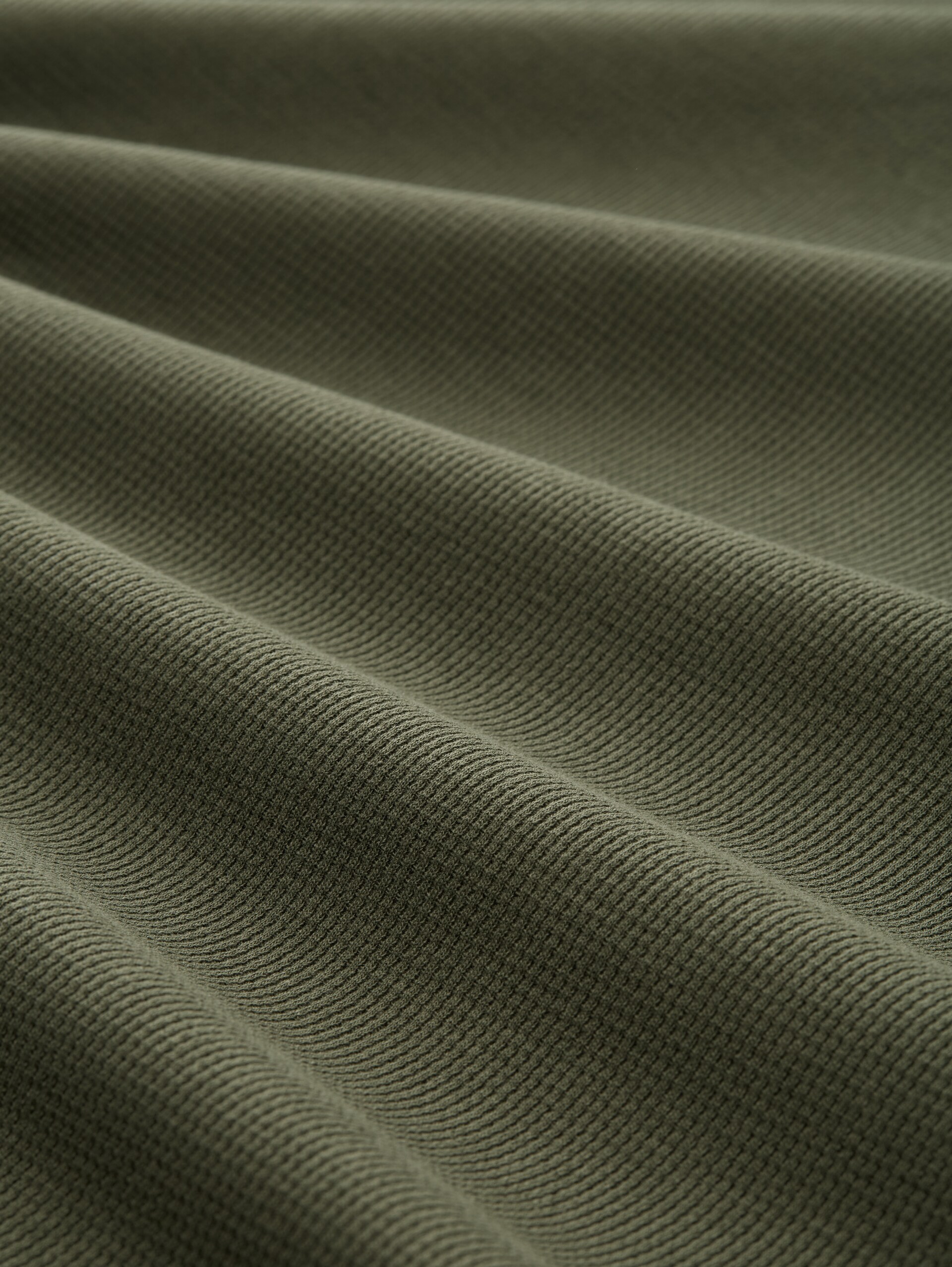 T-Shirt mit Waffelstruktur - Deep Forest Green - Material-Ansicht