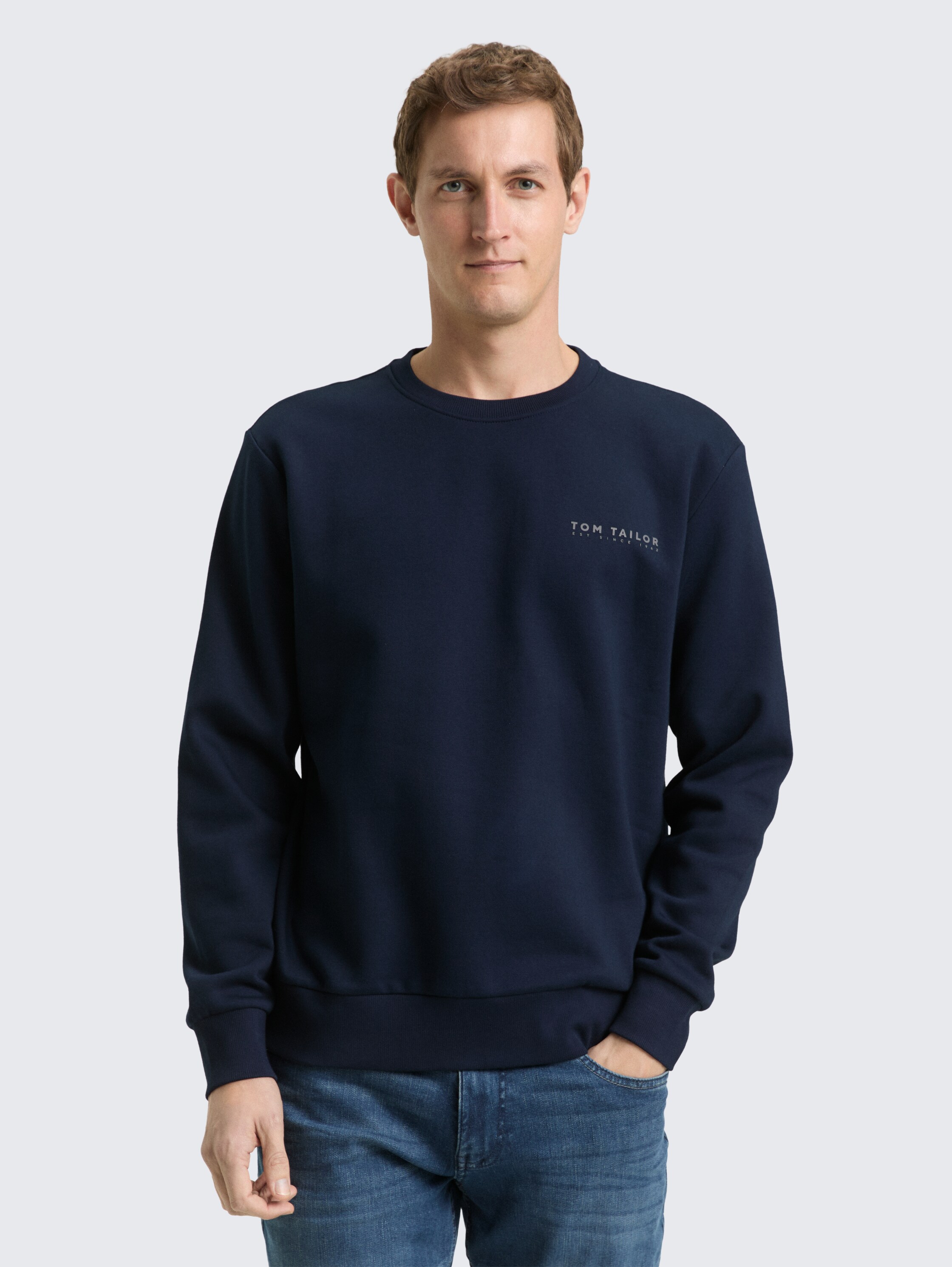 Sweatshirt mit Rundhalsausschnitt - sky_captain_blue_1 - 
