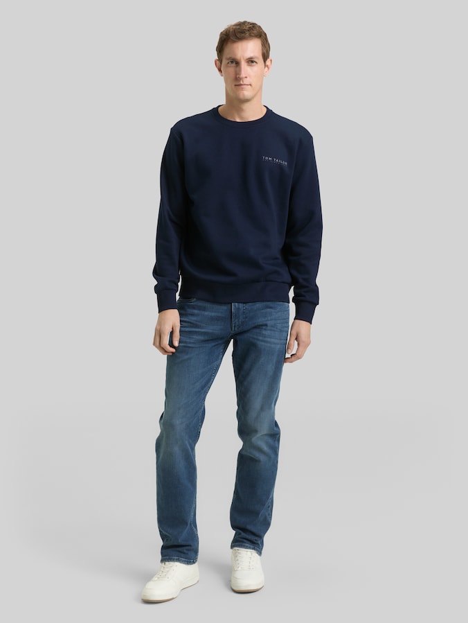 Crew-neck sweatshirt by Men, sky captain blue