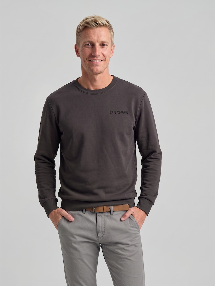 Sweatshirt met logoprint door Men, Tarmac Grey
