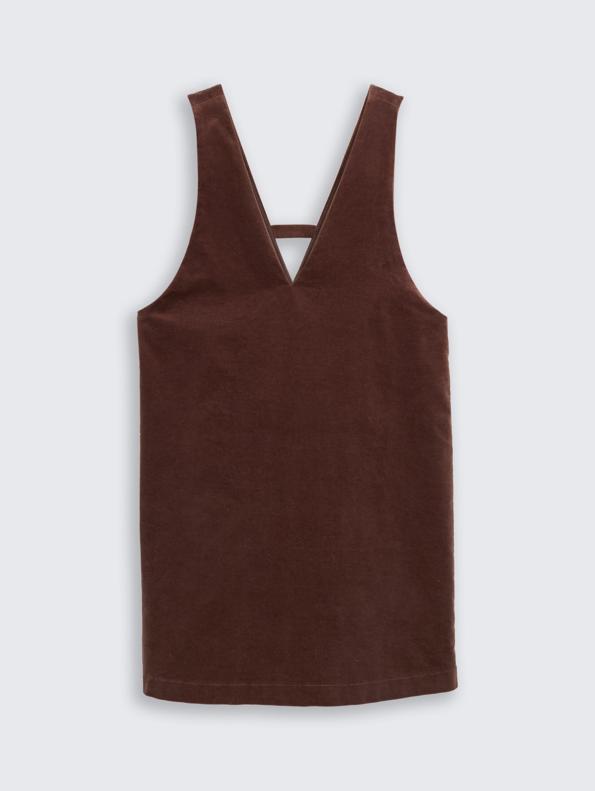 Mini-Kleid aus Samt - soft chocolate brown - Vorder-Produkt-Ansicht