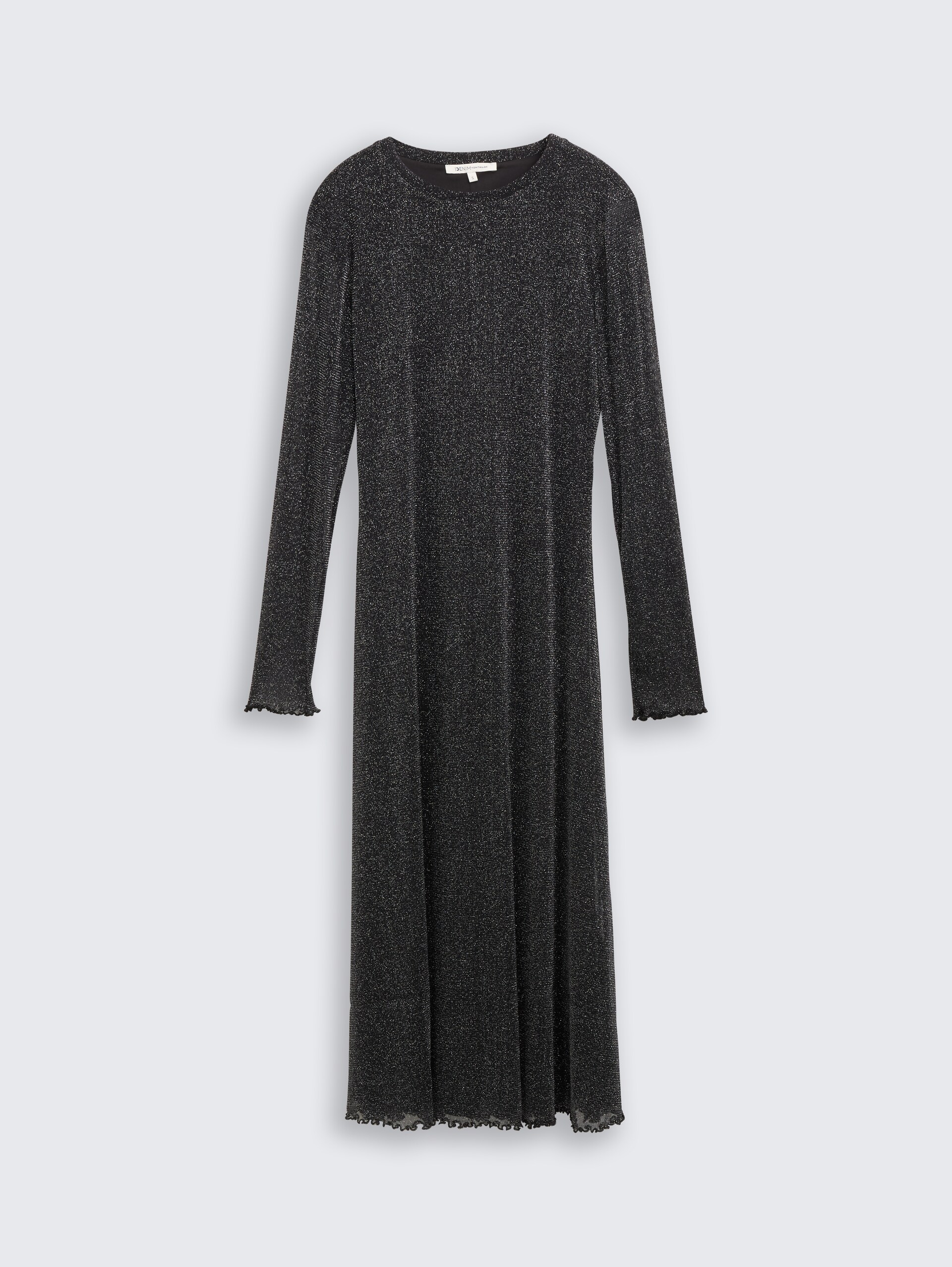 Midi-Meshkleid mit Glitzer-Effekt - black with silver - Vorder-Produkt-Ansicht