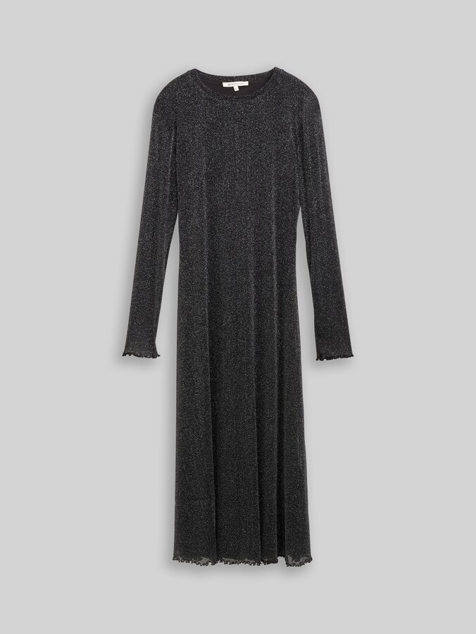 Midi-Meshkleid mit Glitzer-Effekt von Denim Female, black with silver