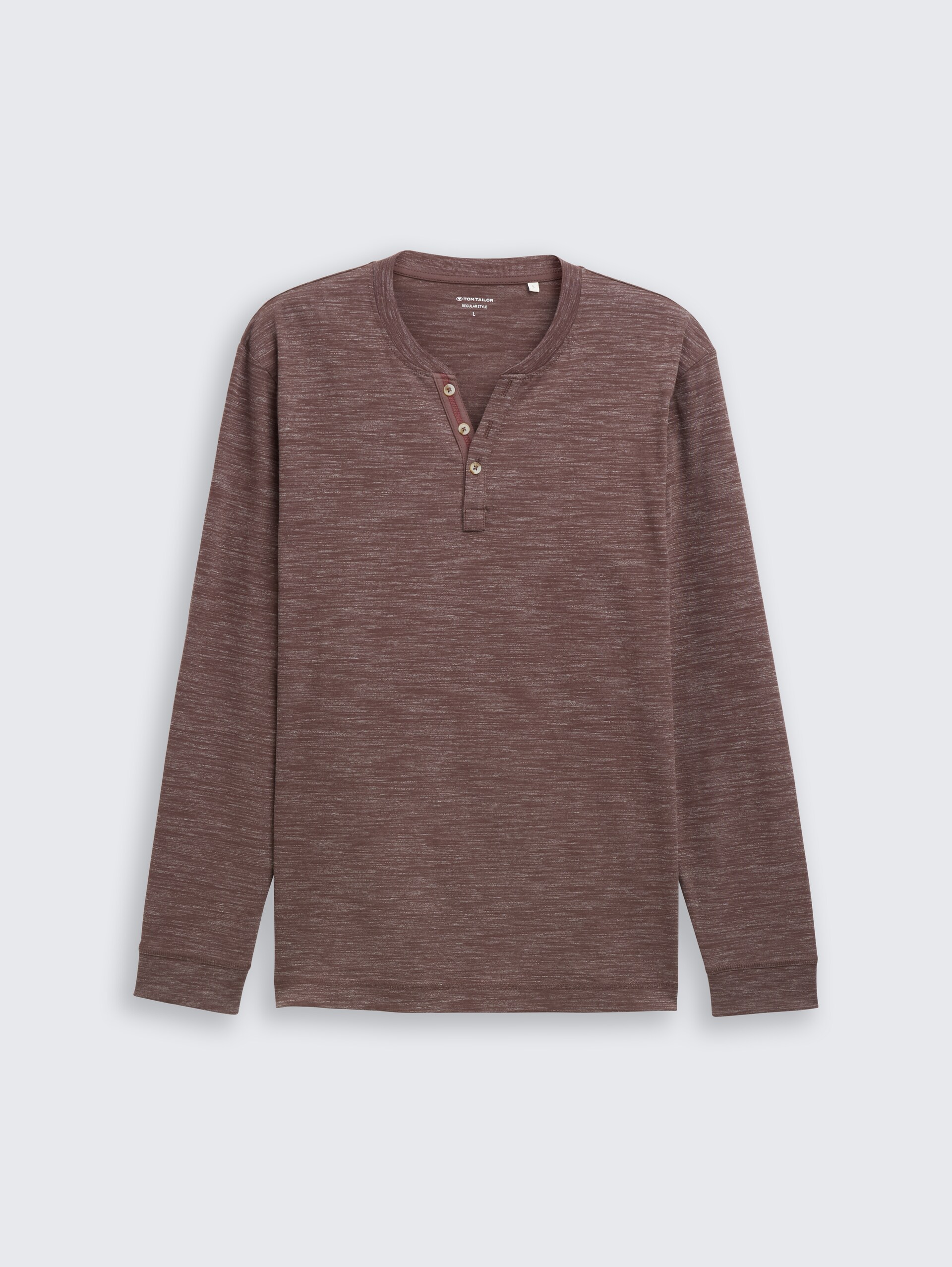 Serafino Langarmshirt - bag brown inejcted - Vorder-Produkt-Ansicht