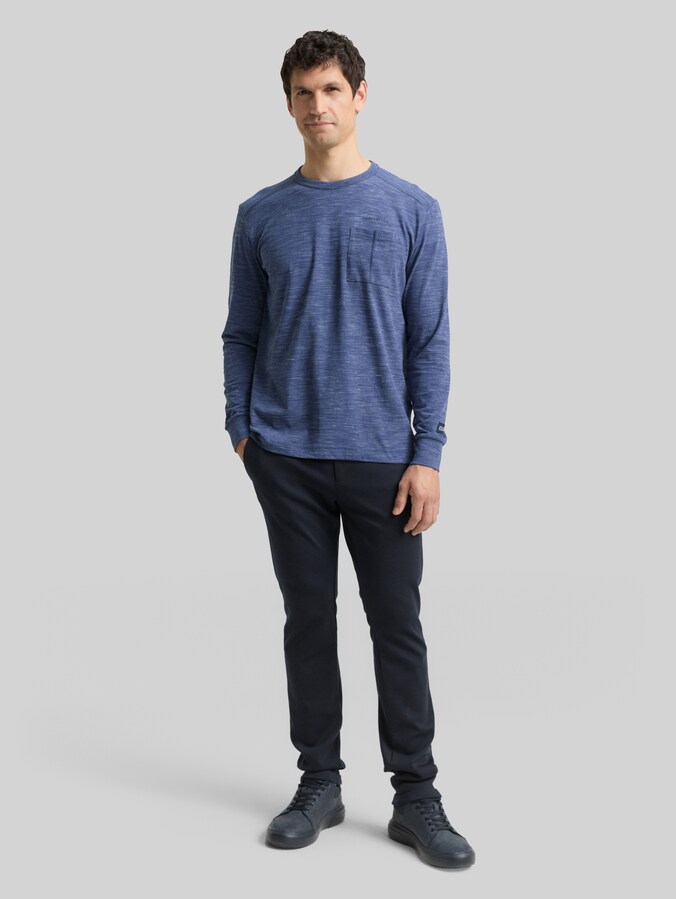 Langarmshirt mit Brusttasche von Men, ocean blue injected