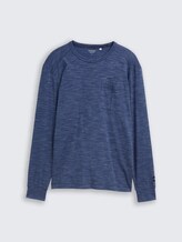 Top à manches longues avec poche sur la poitrine - ocean blue injected - Vue de face du produit