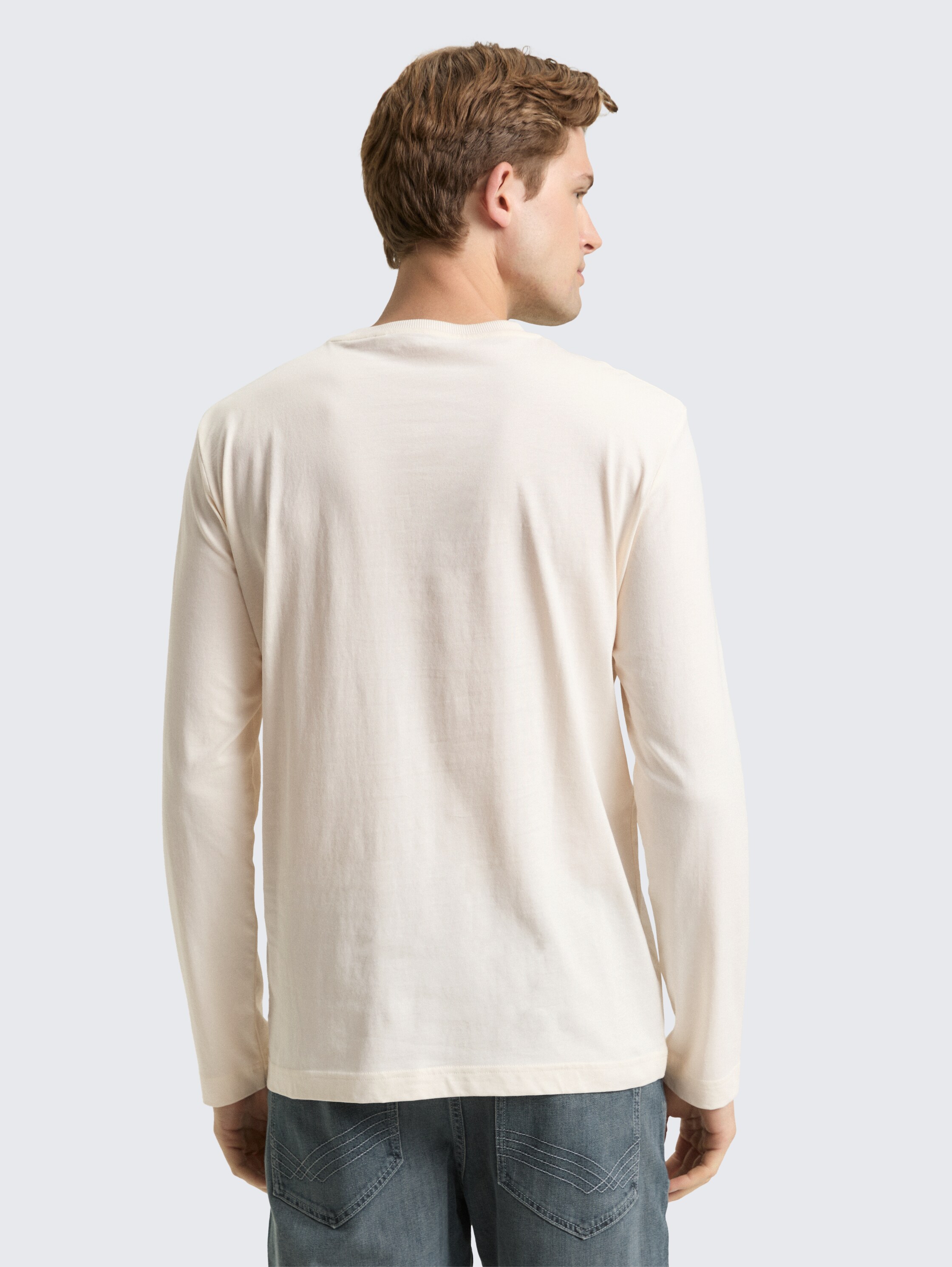 Langarmshirt aus Baumwolle - gardenia_white - 