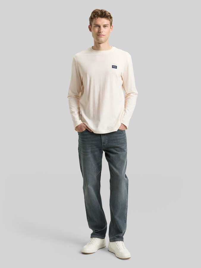 Katoenen shirt met lange mouwen door Men, Gardenia White
