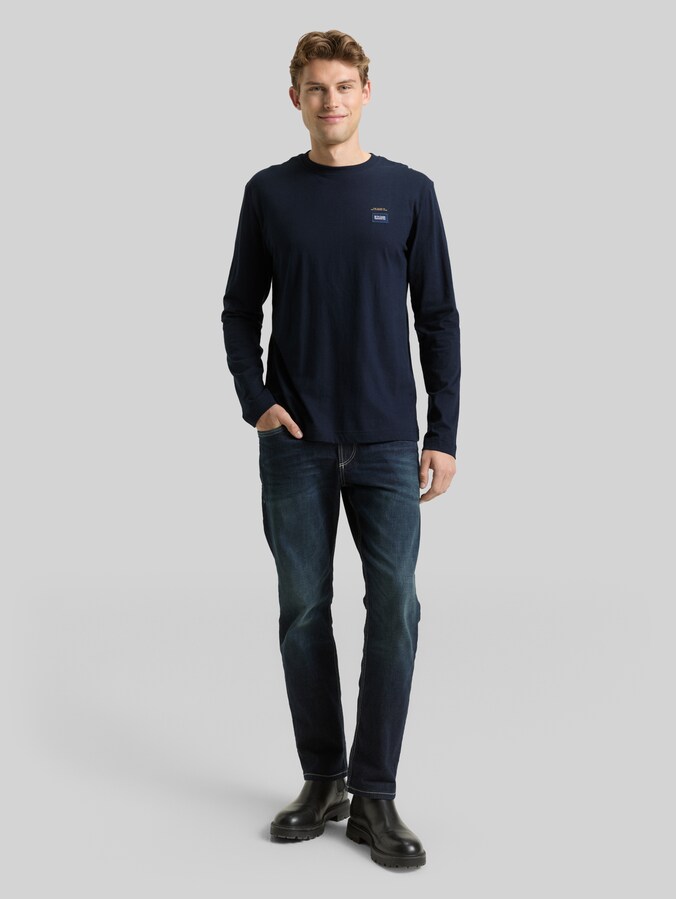 Katoenen shirt met lange mouwen door Men, sky captain blue