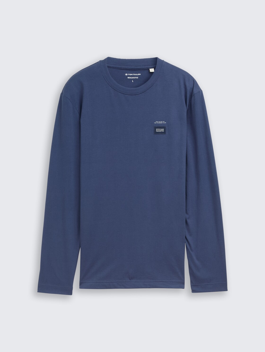 Langarmshirt aus Baumwolle - ocean blue - Vorder-Produkt-Ansicht