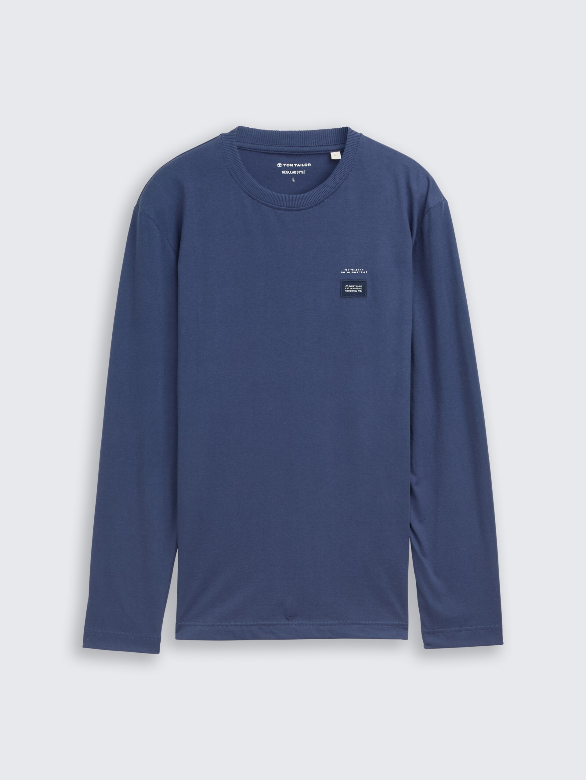Langarmshirt aus Baumwolle - ocean blue - Vorder-Produkt-Ansicht