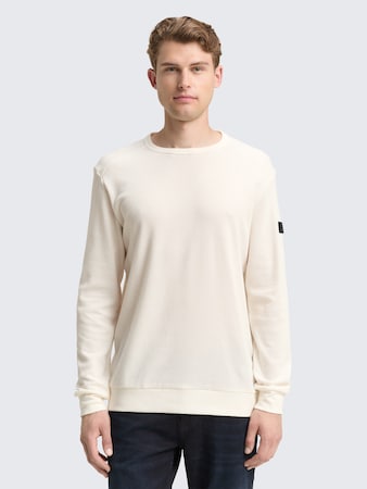 Langarmshirt mit Waffelstruktur von Men, Gardenia White