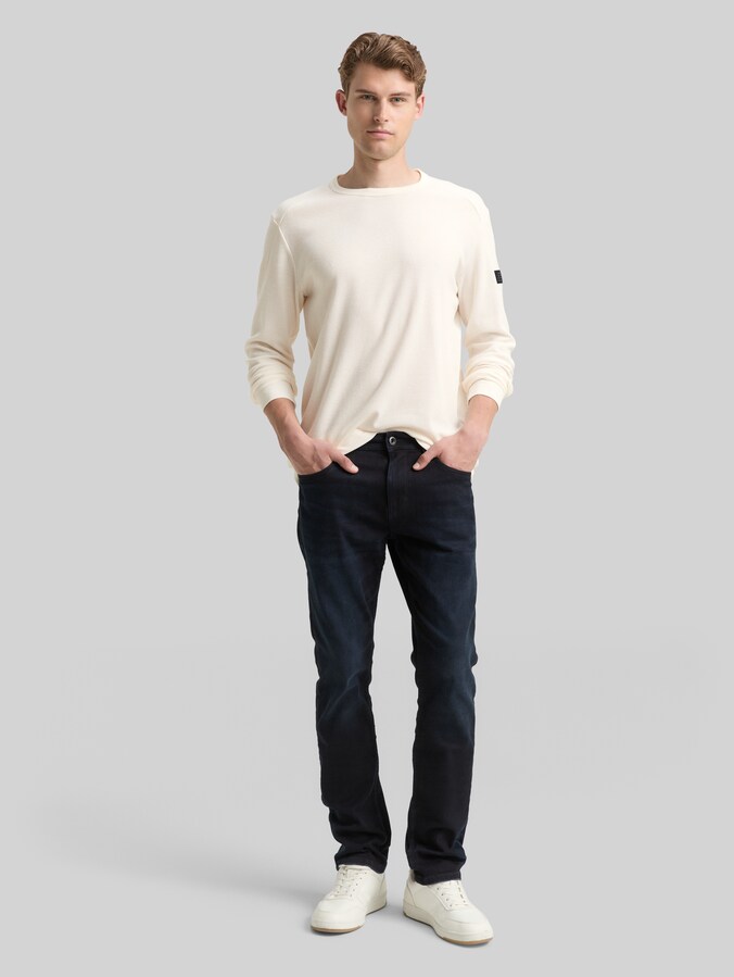 Langarmshirt mit Waffelstruktur von Men, Gardenia White