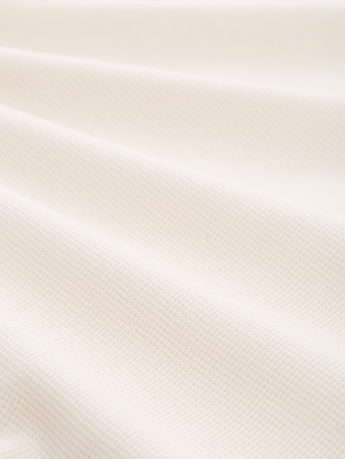 Langarmshirt mit Waffelstruktur - Gardenia White - Material-Ansicht