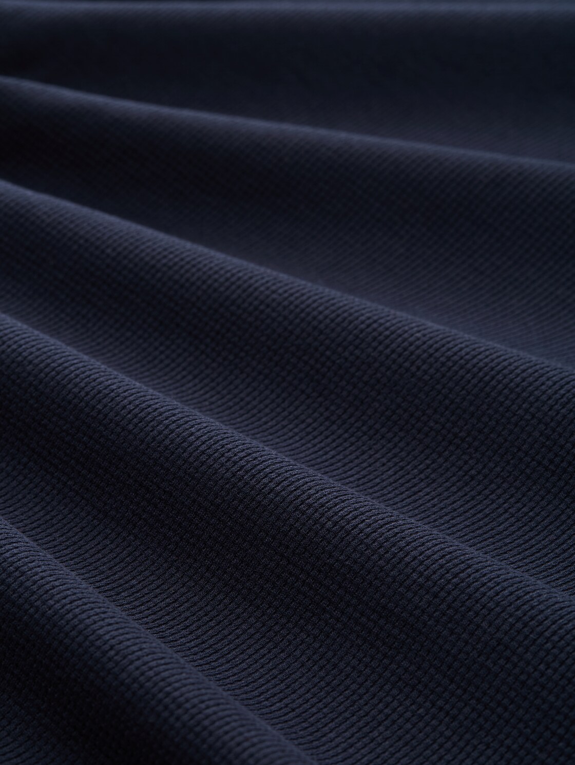 Langarmshirt mit Waffelstruktur - sky captain blue - Material-Ansicht