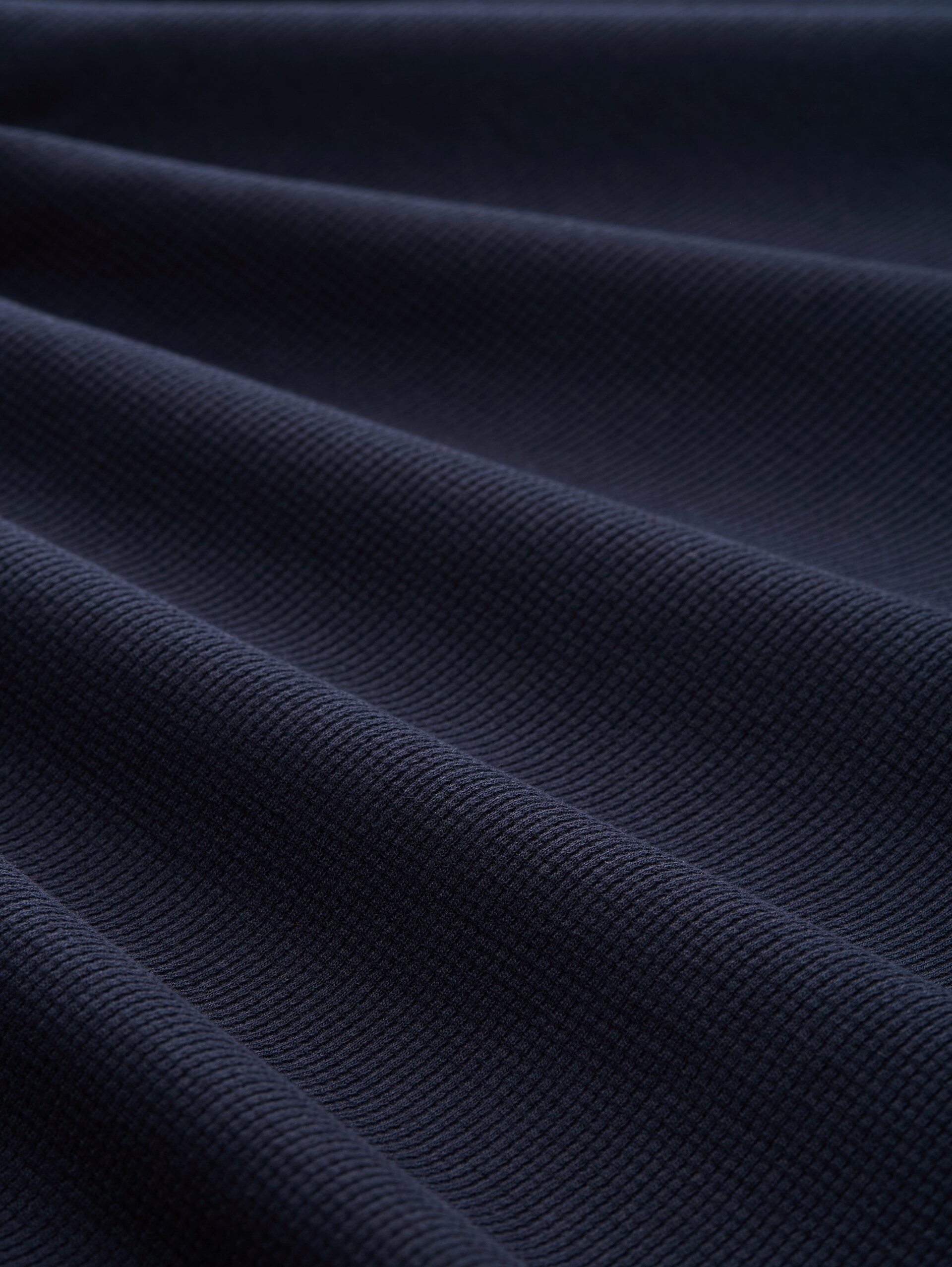 Long-sleeved top in a waffle structure - sky captain blue - Material view