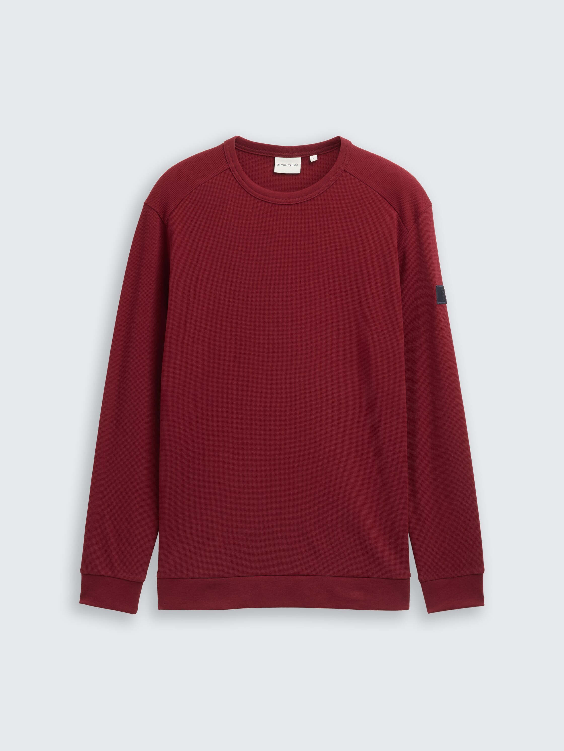 Langarmshirt mit Waffelstruktur - cabarnet_bordeaux_red - 