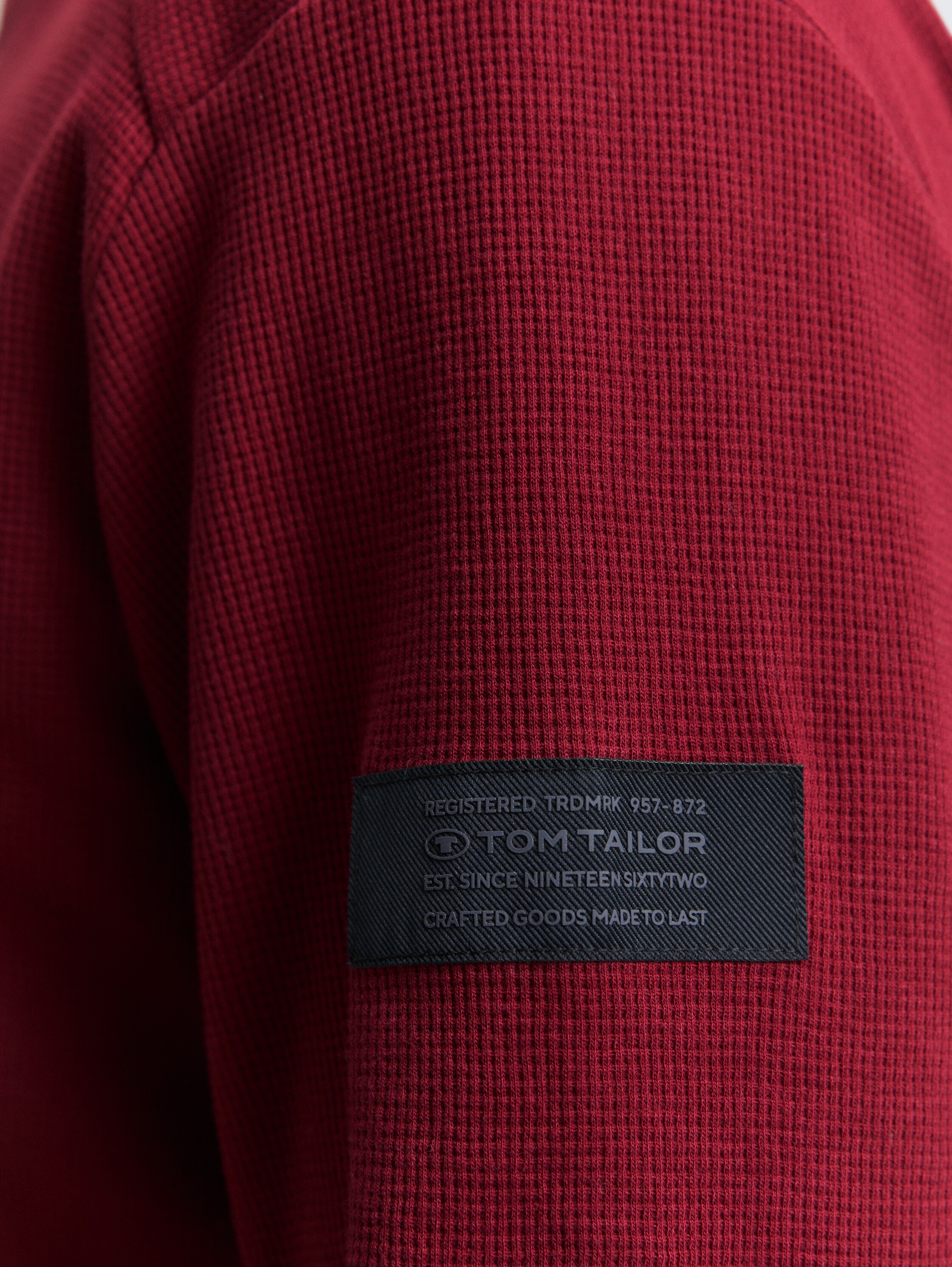 Langarmshirt mit Waffelstruktur - cabarnet_bordeaux_red - 