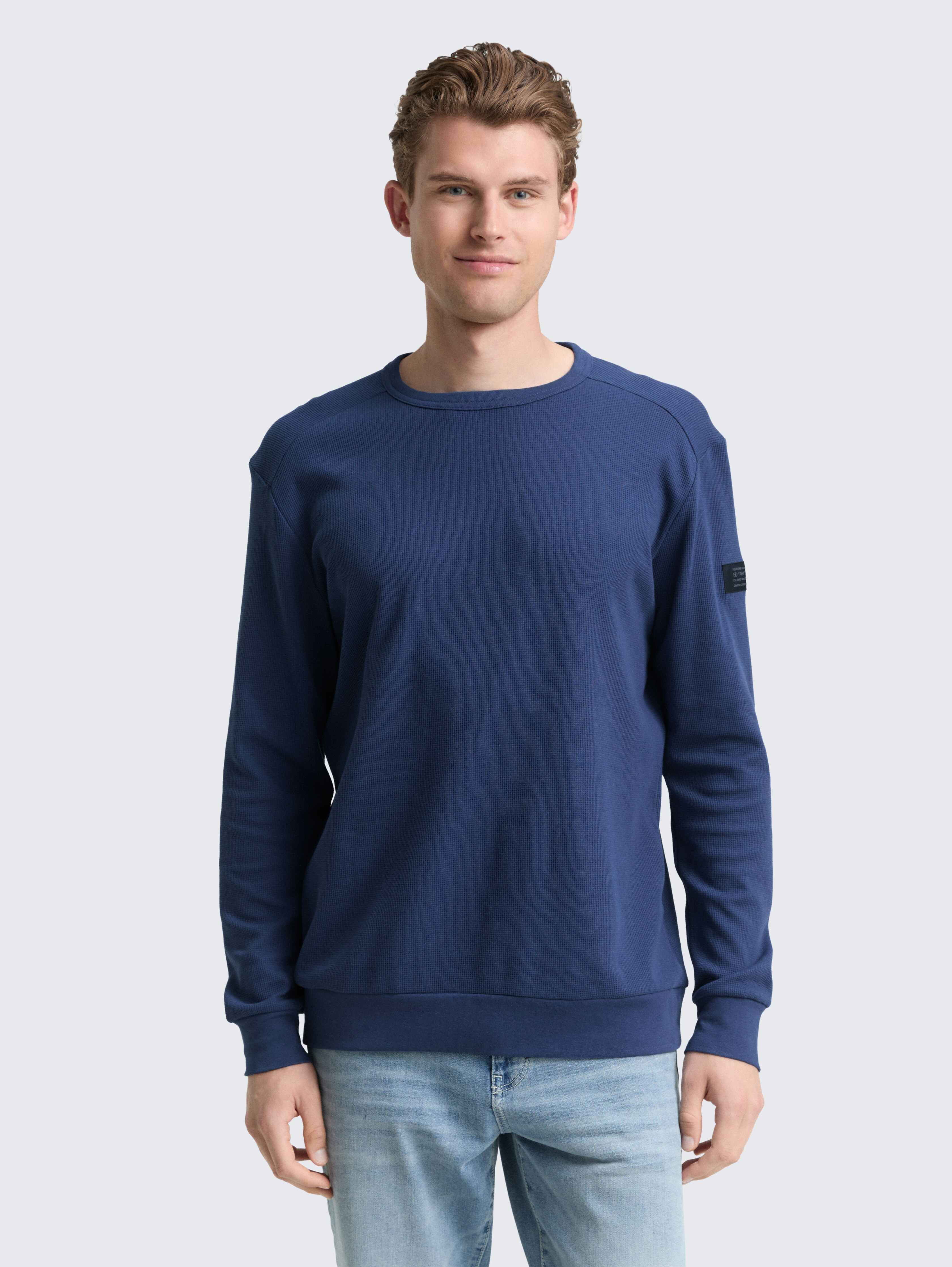 Langarmshirt mit Waffelstruktur von Men, ocean blue