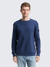 Top à manches longues avec texture gaufrée - ocean blue - Découpe Vue de face du modèle