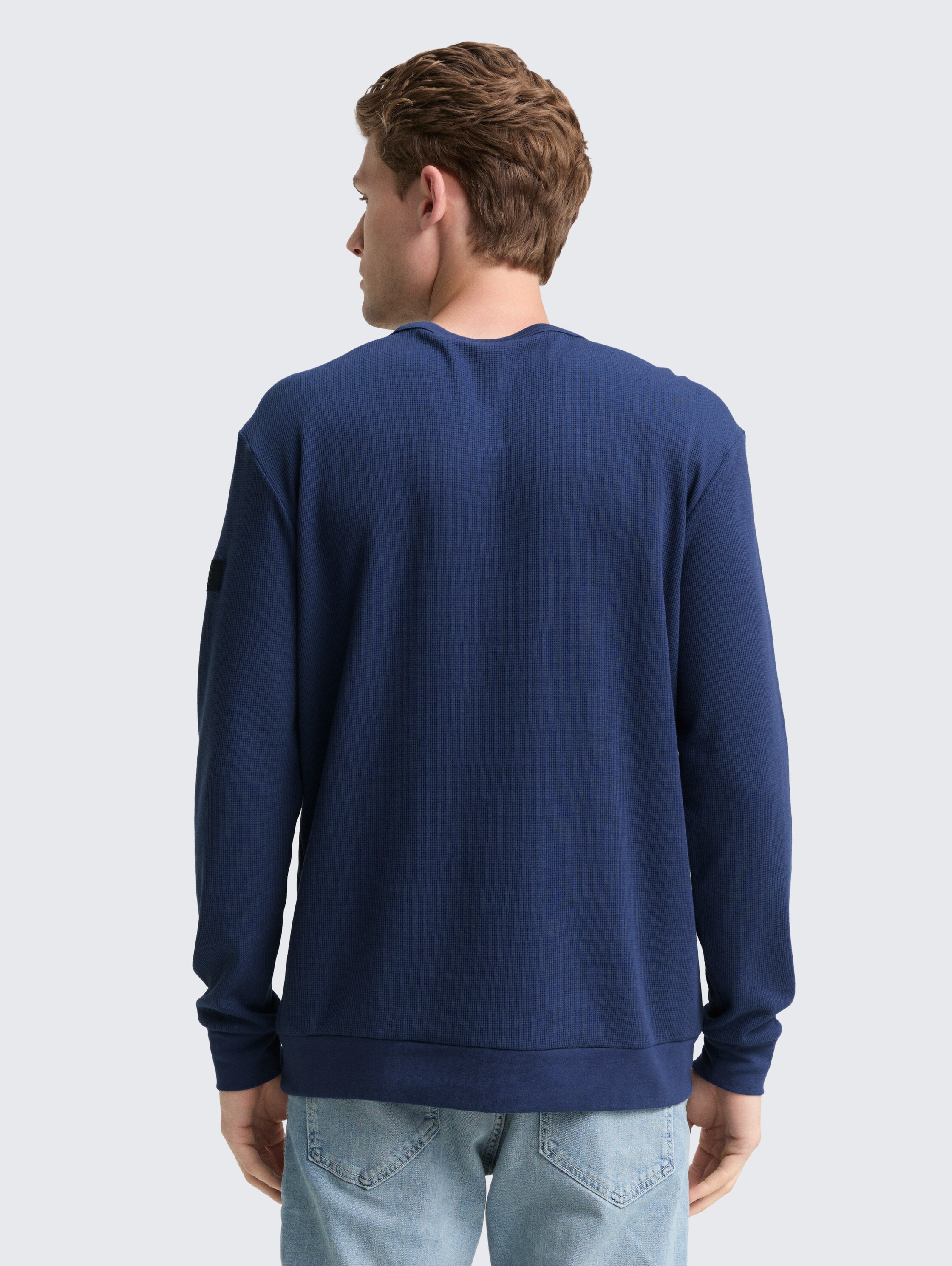 Langarmshirt mit Waffelstruktur - ocean_blue - 