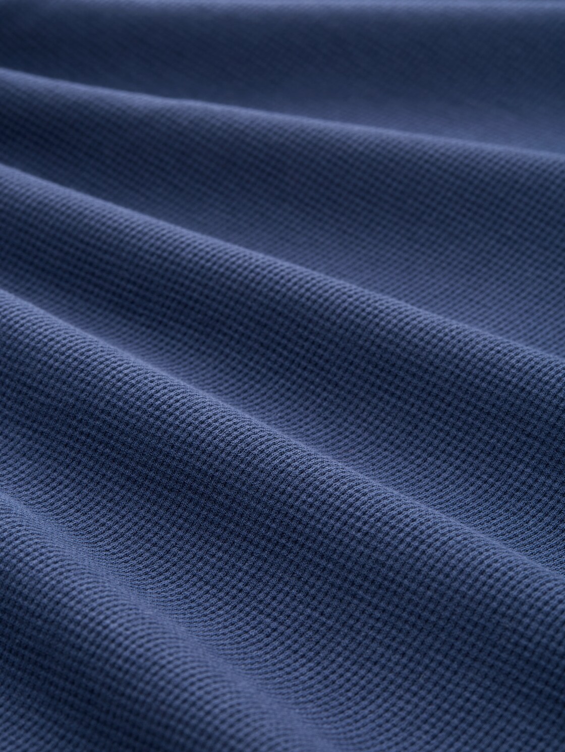 Langarmshirt mit Waffelstruktur - ocean blue - Material-Ansicht