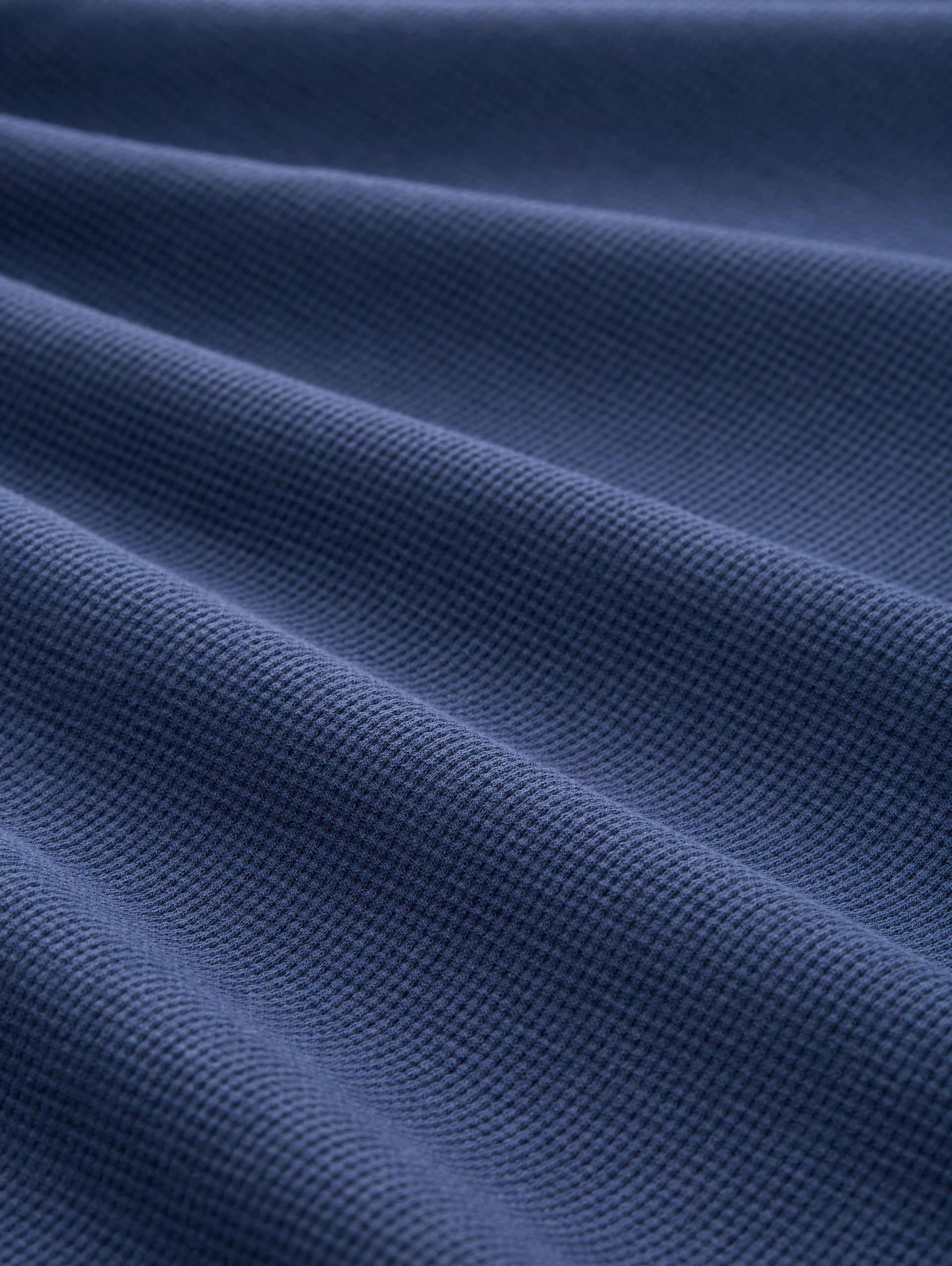 Langarmshirt mit Waffelstruktur - ocean blue - Material-Ansicht