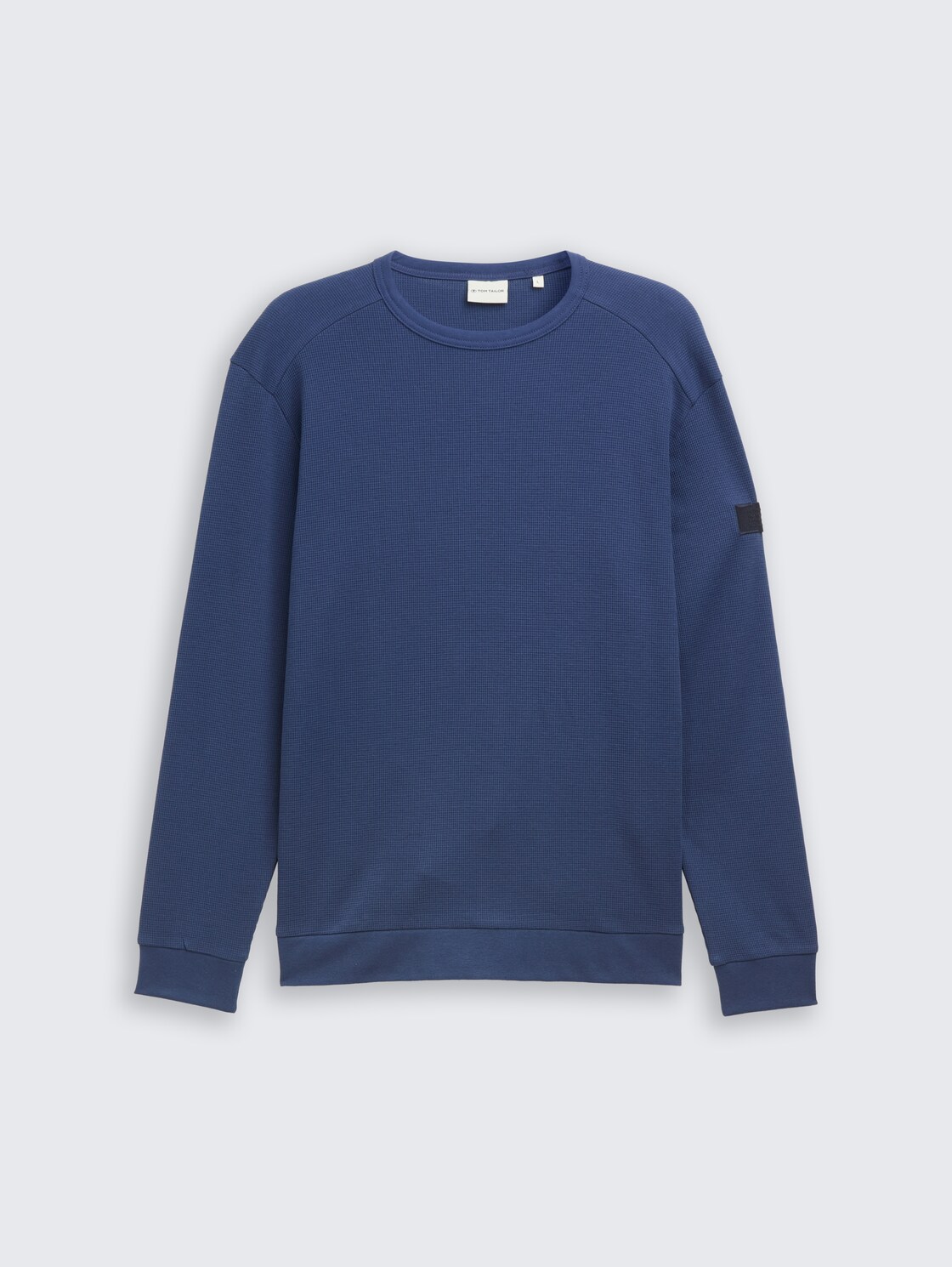 Langarmshirt mit Waffelstruktur - ocean blue - Vorder-Produkt-Ansicht