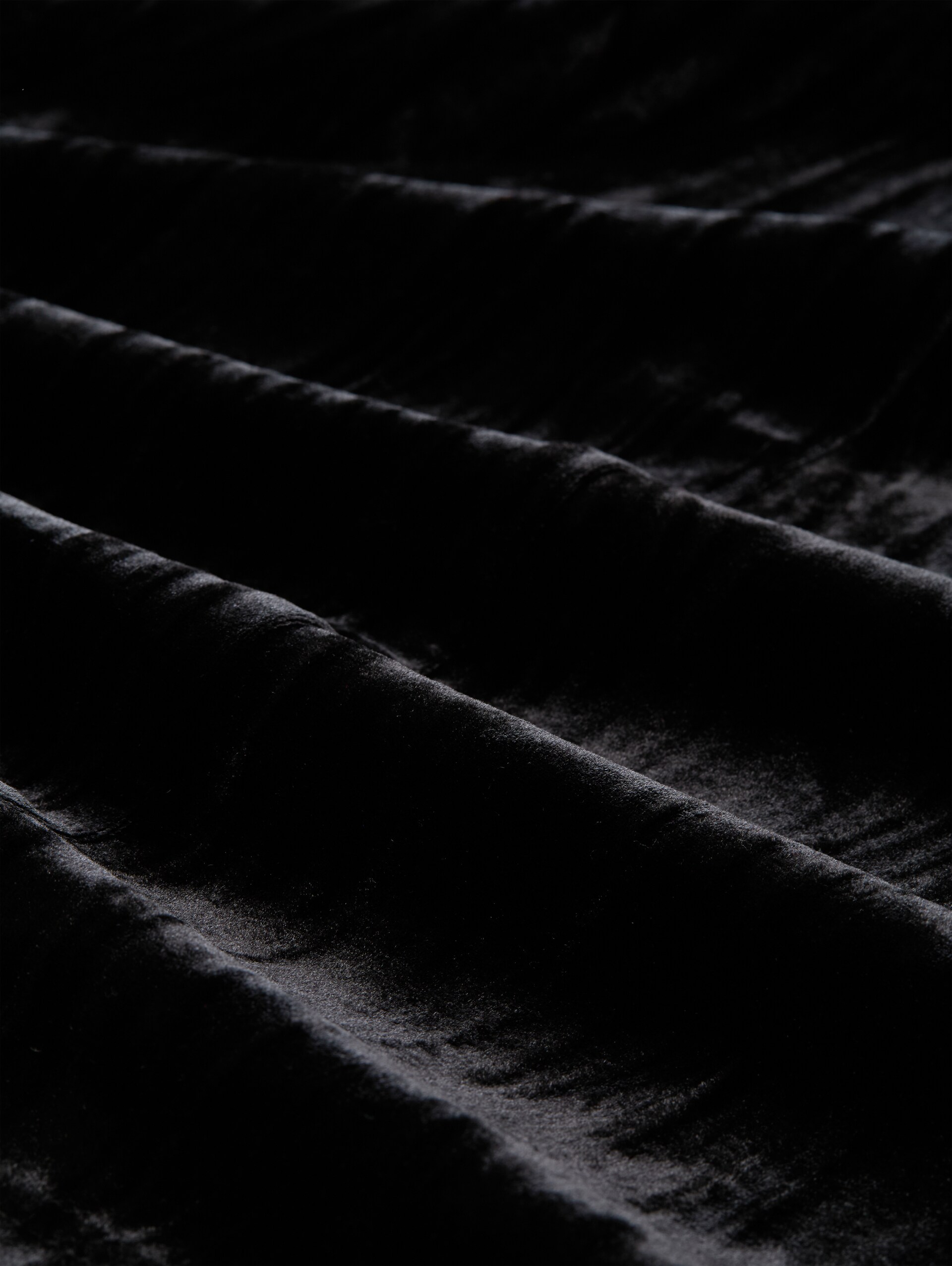 Mini-Samtkleid mit Schleifen-Detail - deep black - Material-Ansicht