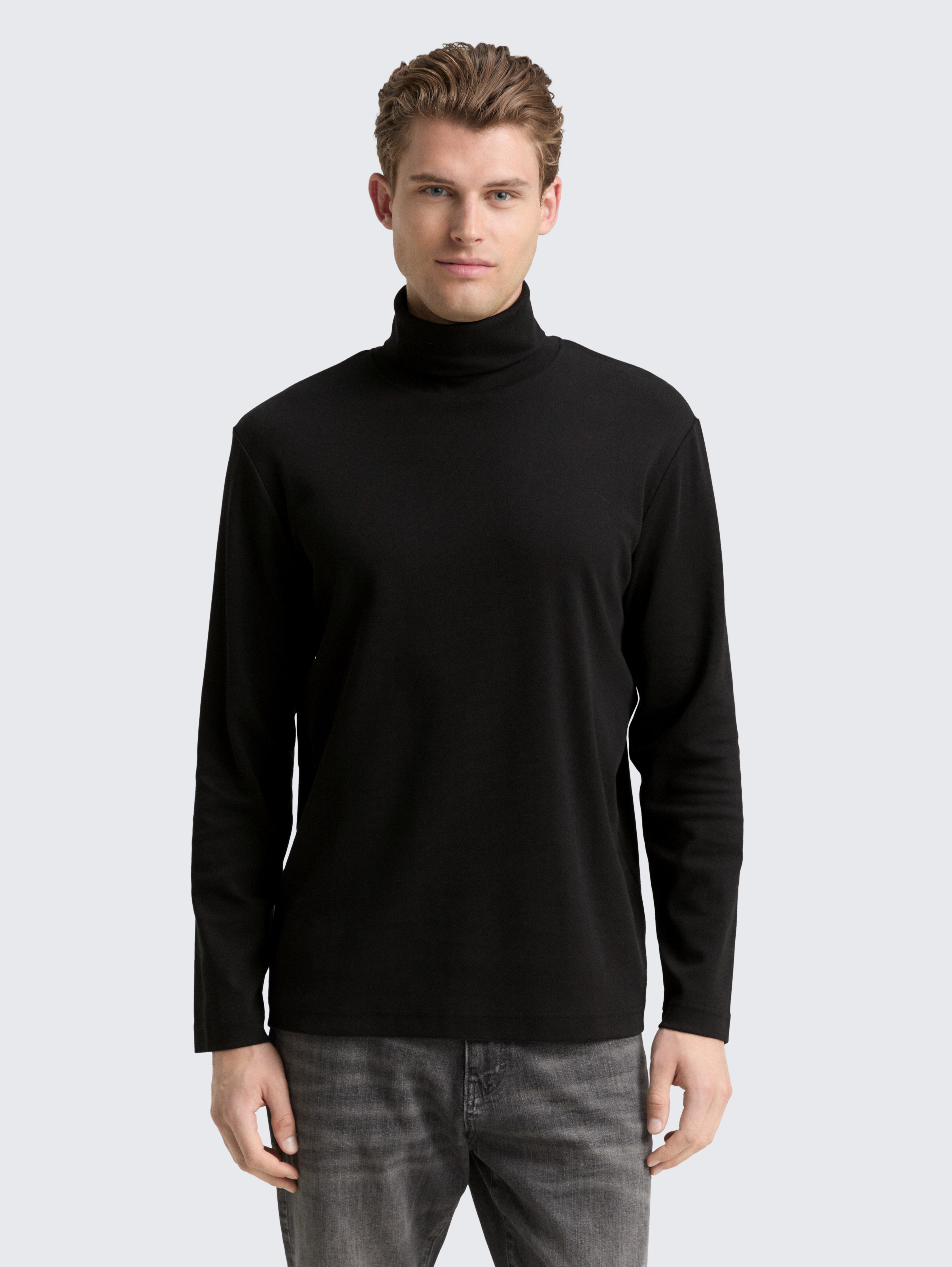Basic Rollkragenshirt von Men, Black