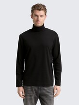 Pull à col roulé basique - Black - Découpe Vue de face du modèle