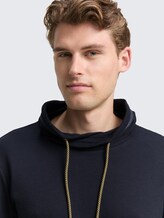 Snood Langarmshirt mit Waffelstruktur - sky captain blue - Detail-Model-Ansicht