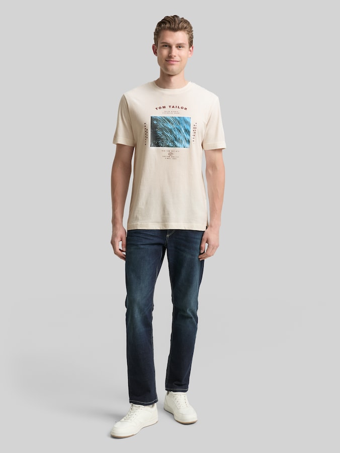 T-Shirt mit Foto-Print von Men, Gardenia White