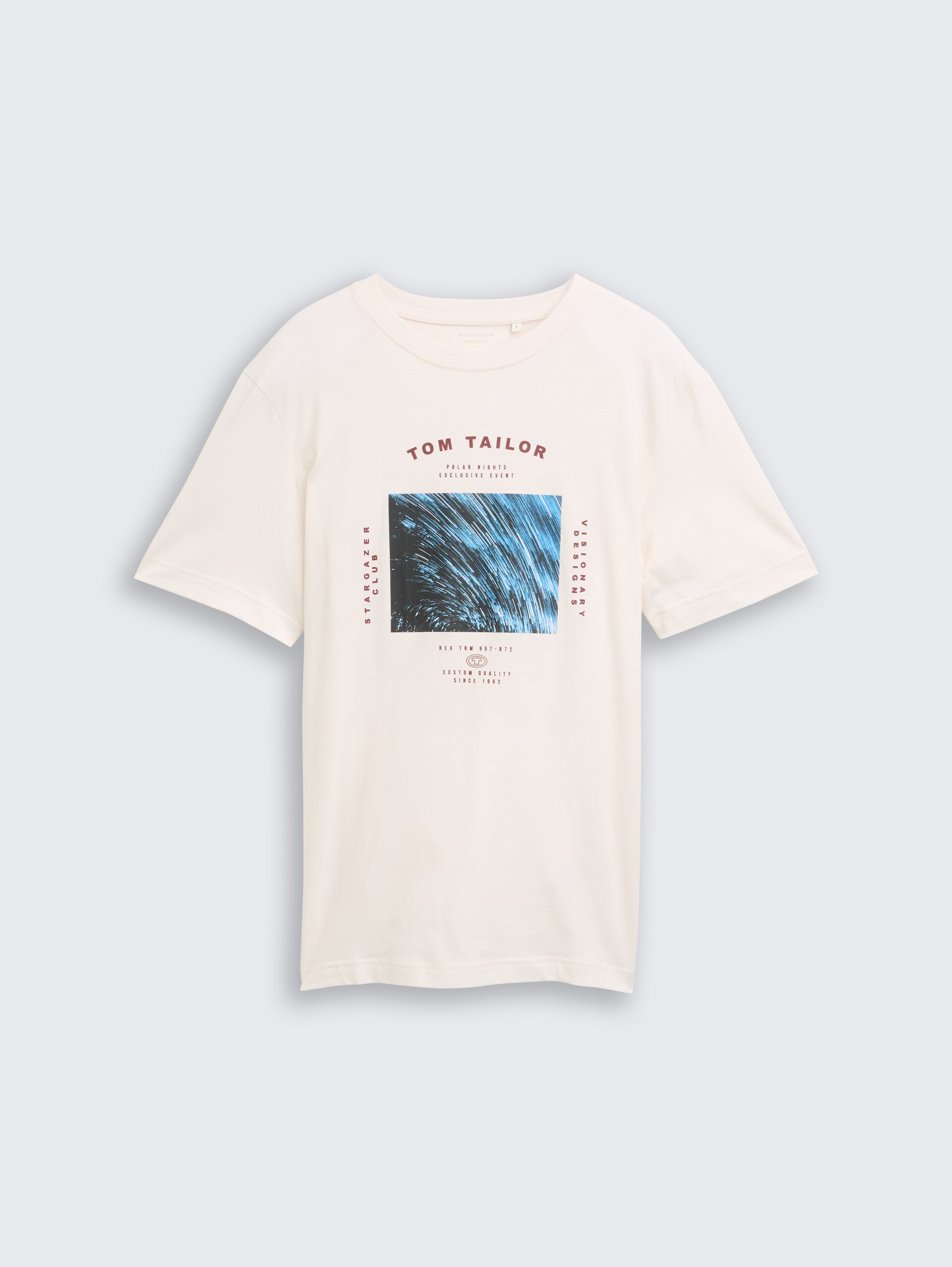T-Shirt mit Foto-Print - Gardenia White - Vorder-Produkt-Ansicht
