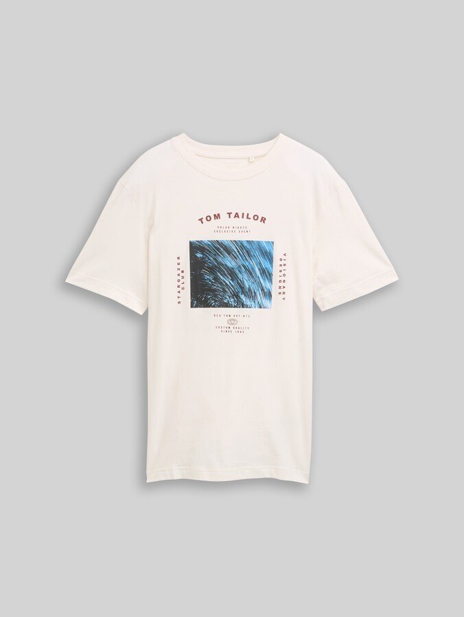 T-Shirt mit Foto-Print von Men, Gardenia White