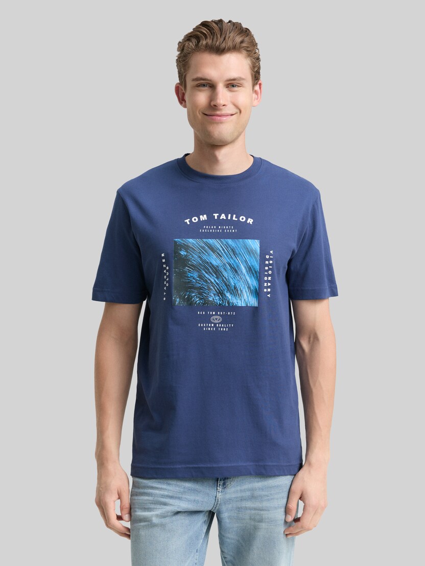 T-Shirt mit Foto-Print von Men, ocean blue