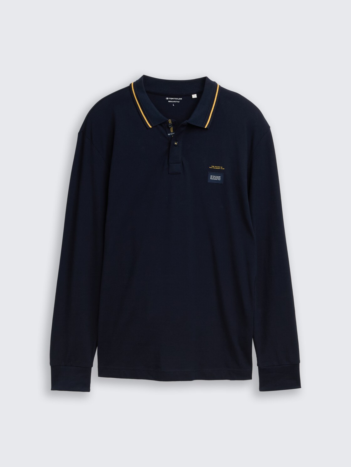 Langarm Piqué Poloshirt mit Logo-Print - sky captain blue