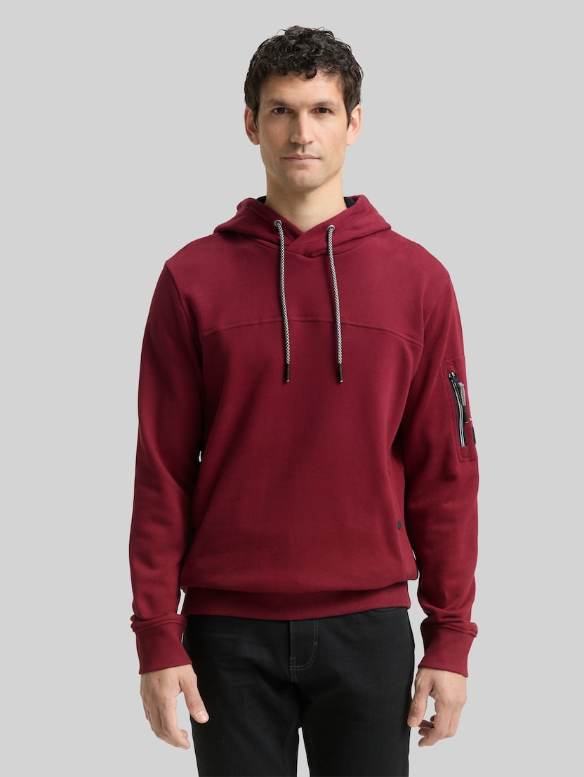 Hoodie Sweatshirt mit Taschen von Men, Cabarnet Bordeaux Red