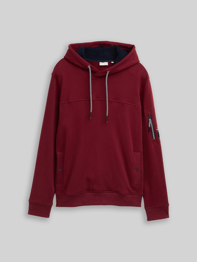 Hoodie Sweatshirt mit Taschen von Men, Cabarnet Bordeaux Red