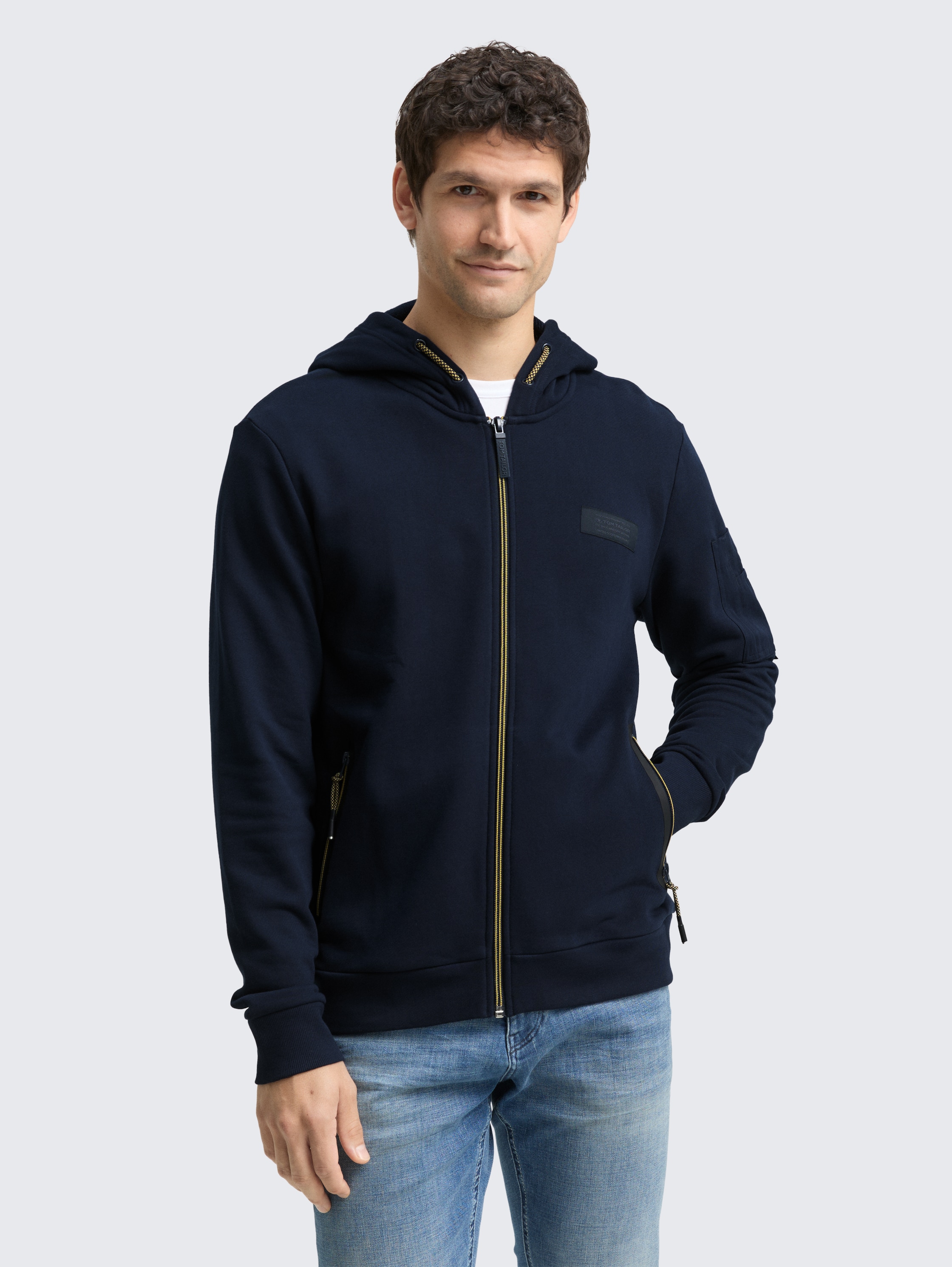 Hoodie Sweatjacke mit Reißverschlusstaschen - sky_captain_blue_1 - 