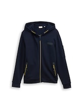 Geselecteerd, Hoodie-sweatjack met zakken met ritssluiting door Tom Tailor, blauw
