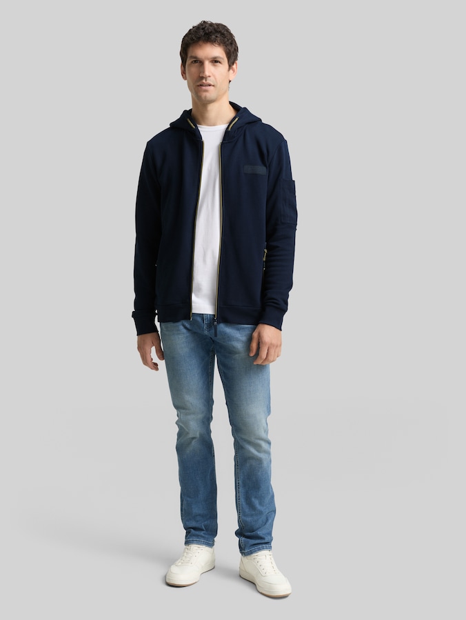 Hoodie Sweatjacke mit Reißverschlusstaschen von Men, sky captain blue