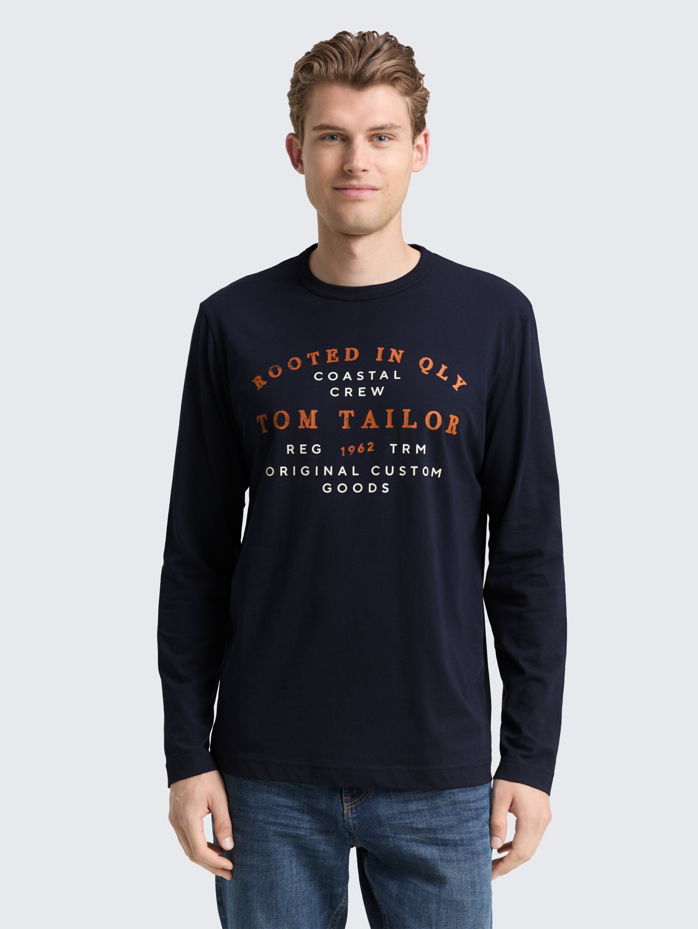 Langarmshirt mit Logo-Print - sky_captain_blue_1 - 